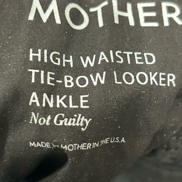 Mother high waisted tie-bow looker ankle in black 28. Out of stock in stores - Picture 7 of 10